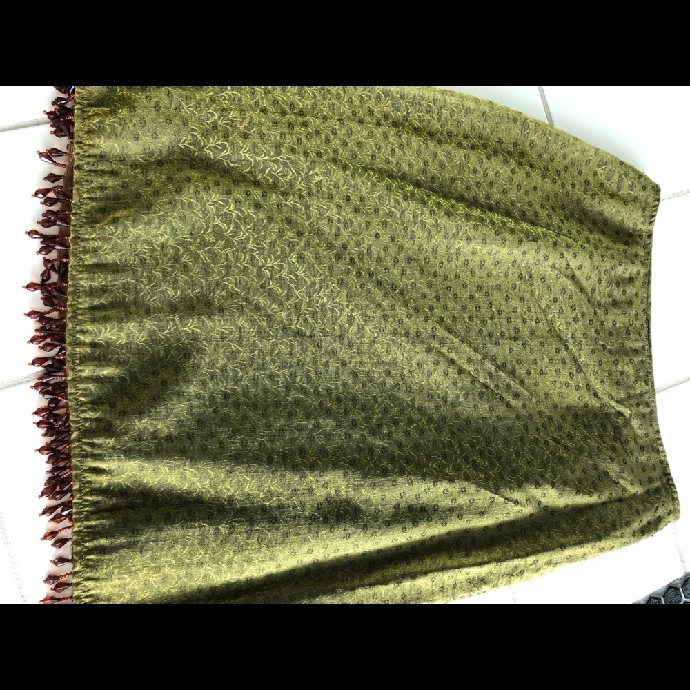 Betsey Johnson Skirt shimmering ,dangling beads